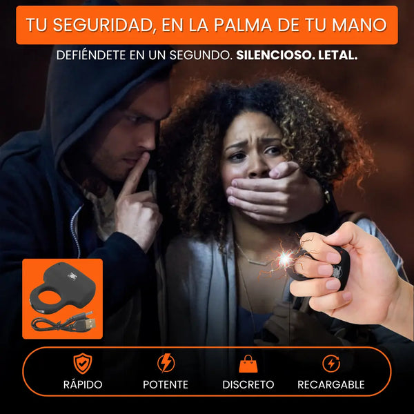 DEFENSA MAX - ANILLO TASER ANTI ROBOS Y ACOSADORES