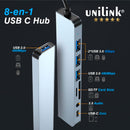 ADICIONAL 8 EN 1 ESTACIÓN USB UNILINK