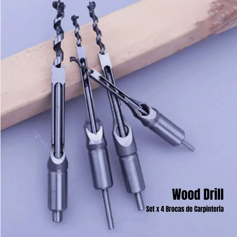 001 ¡QUINCENAZO! WOOD DRILL: SET X 4 BROCAS DE CARPINTERIA