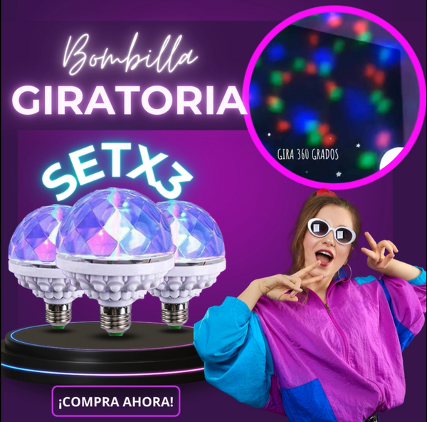 ¡ DE TEMPORADA! SET X 3 BOMBILLAS GIRATORIAS LUMIGIRO MKT E